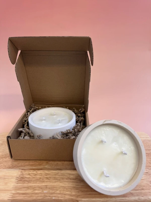 Geurkaars in Jesmonite bak